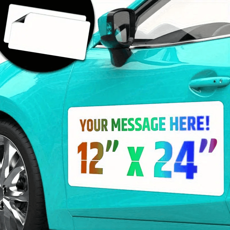 Aimant de Voiture avec Texte/Logo/Image, Magnets Personnalisés pour Voiture - Autocollants Magnétiques Tendance et Uniques pour Personnaliser votre Véhicule - Idéal pour Cadeaux ou Décoration