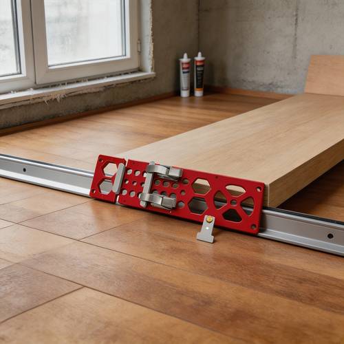 artikel foto 13.38 inch rechte geleiderail voor traagschaar, 8mm dikke geanodiseerde 90 vierkante geleider met snelkoppelingsklemmen, precisie houtbewerkings snijgereedschap, rood