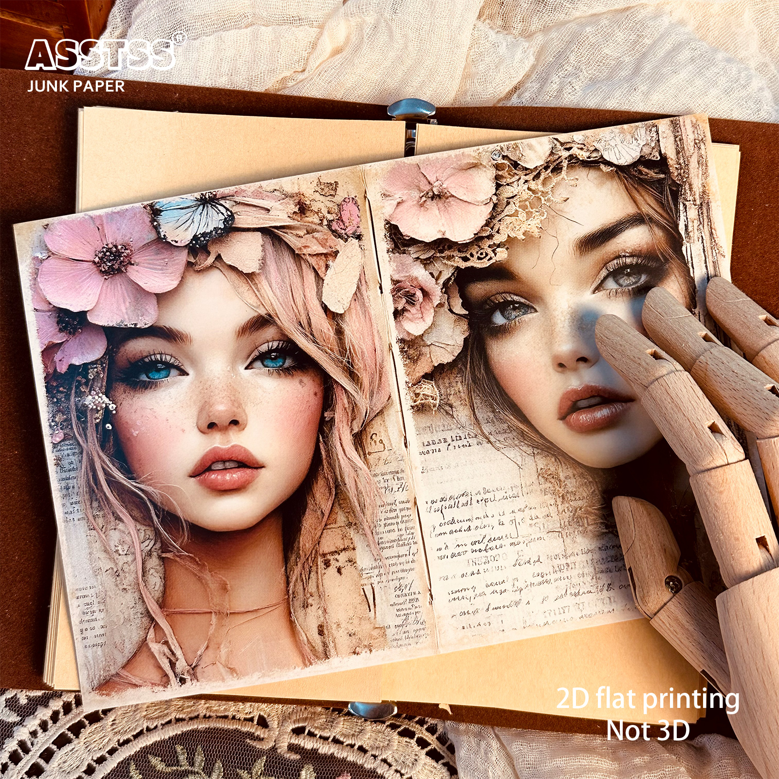 TEMU Asstss 20-sheet A5 [2d Flat] Floral Journals, Scrapbook Decoration Paper Pads, For Arts Crafts, Scrapbooking Supplies, Crafts, Background Pad,