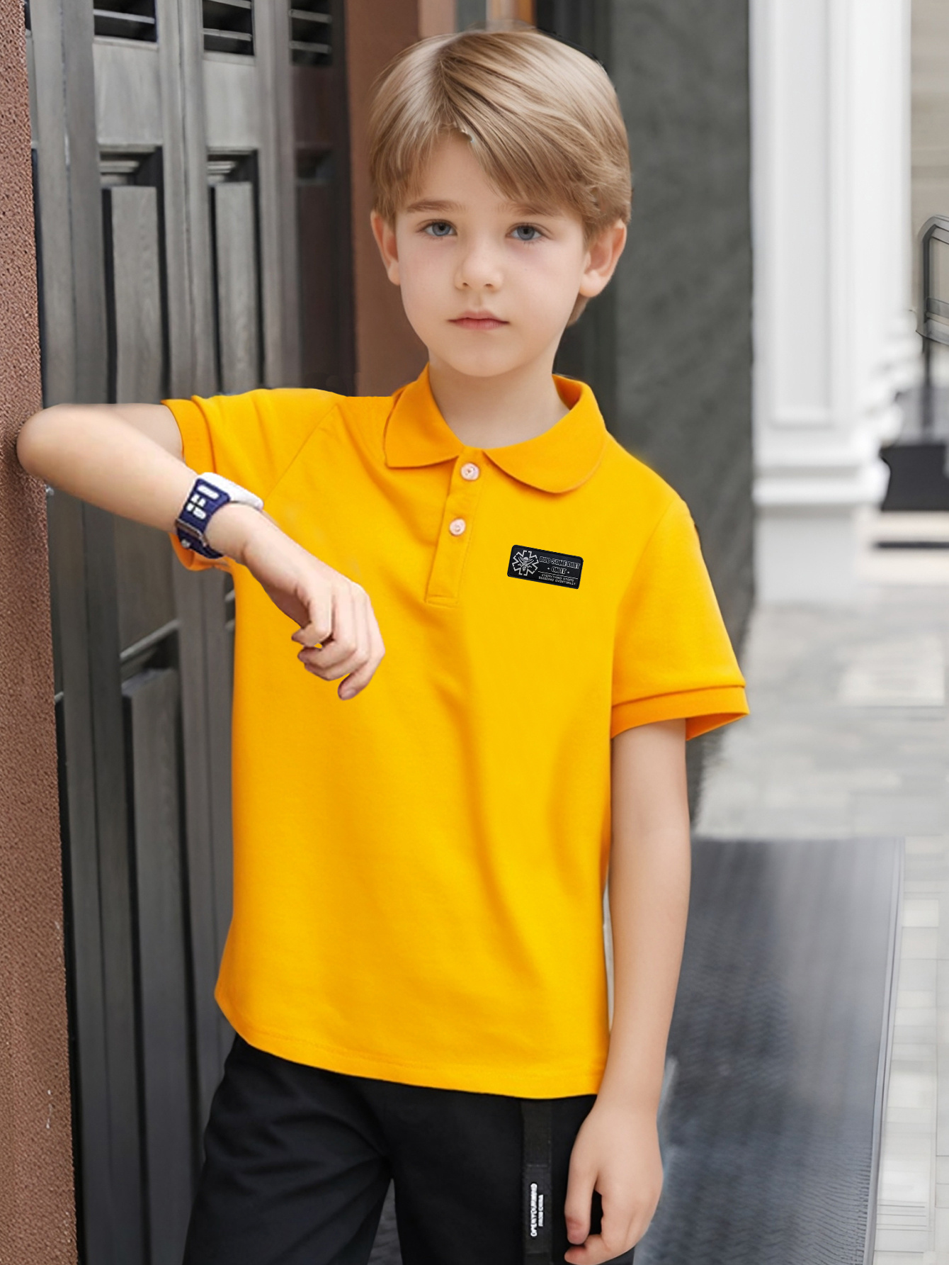 Camisa para Niños con Estampado de en Inglés Casual para  Fiestas, Lavable a Máquina Cóm