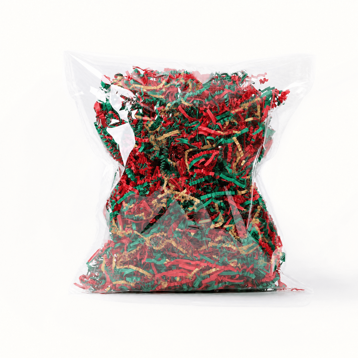 TEMU 120g Pack 3 Colors Christmas Shredded Paper - Red Green Golden Mixed Colors, Wrinkle-free Gift Box Filler, Packaging Paper, Suitable For