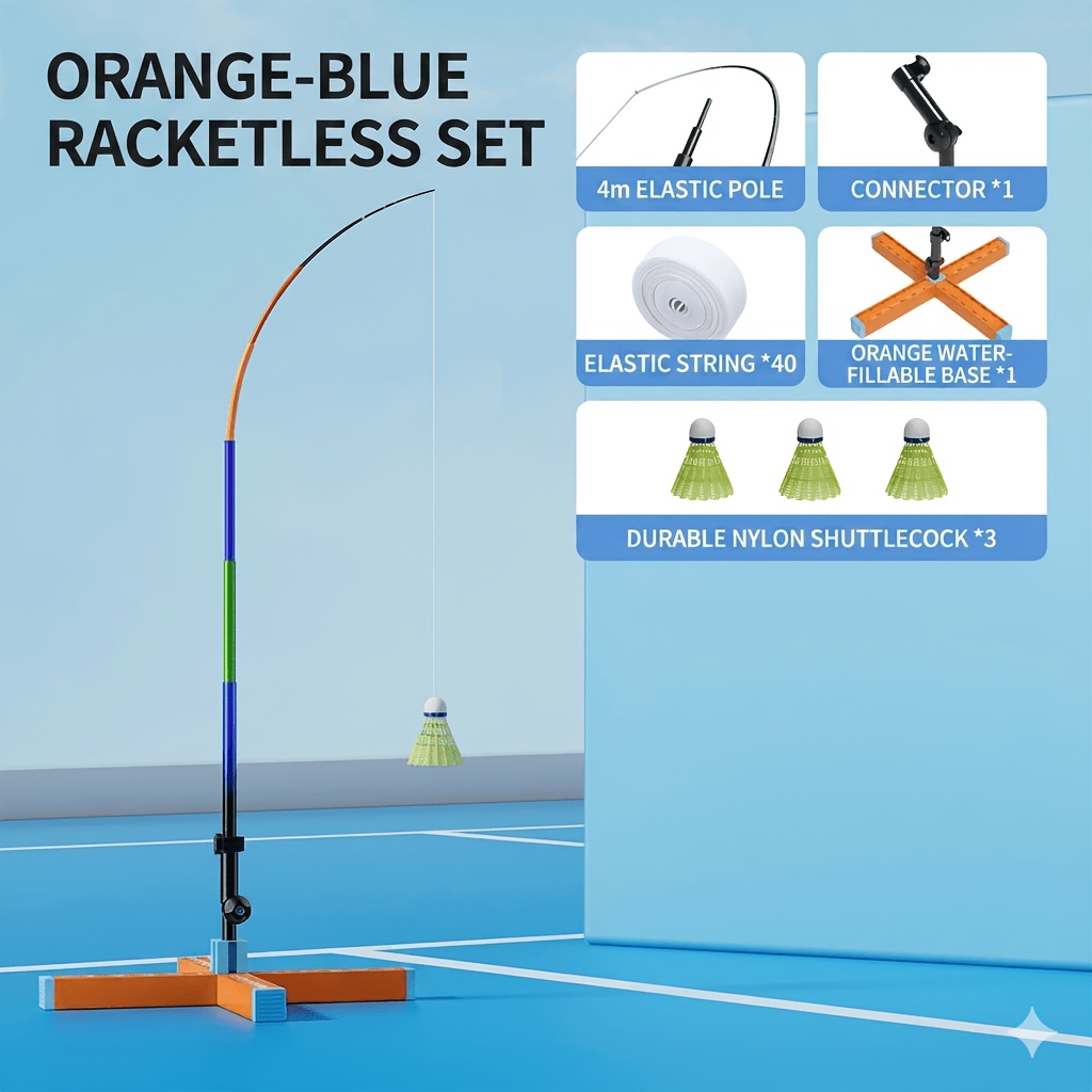   outdoor badminton training device foldable fitness exercise automatic rebound badminton shuttlecock