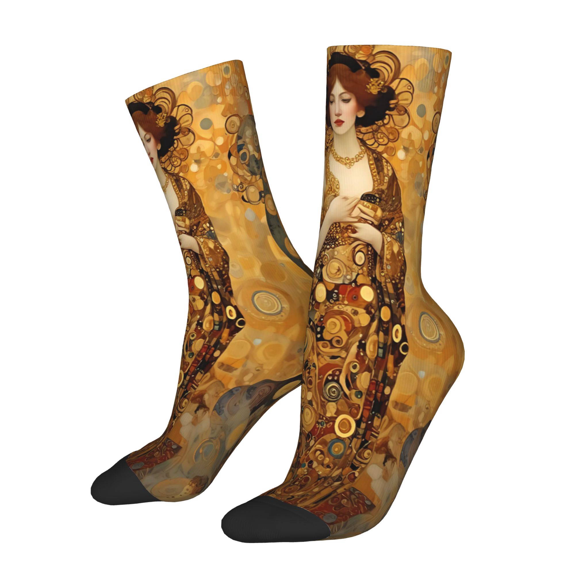 TEMU Chaussettes d'art avec impression de peinture de Gustav Klimt, homme en polyester, impression 2D