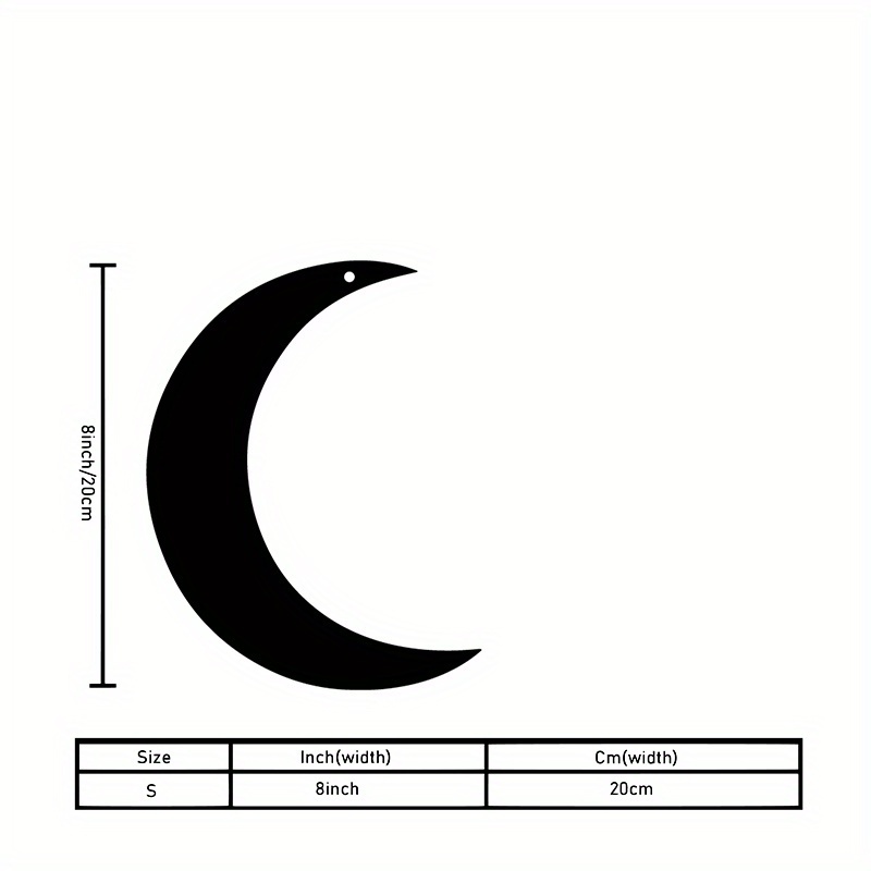 TEMU 1pc Modern Minimalist Crescent Metal Wall Decor Wall Sculptures, Laser Cutting Black Silhouette Wall Art, Home Decoration Suitable For Bedroom