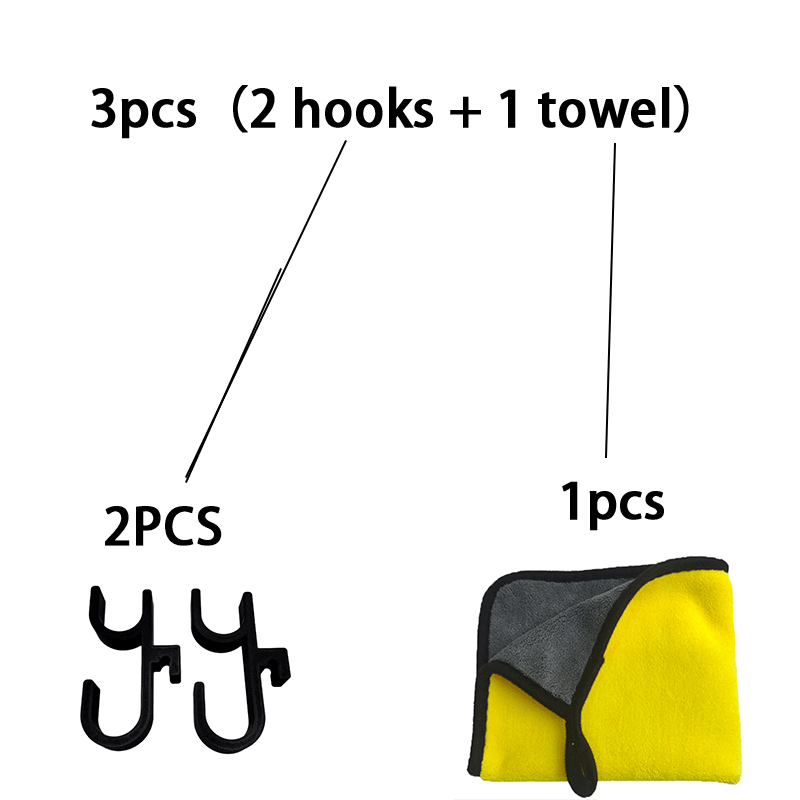TEMU 2pcs Car Umbrella Hooks With Cleaning Towel, No Drill Car Trunk Organizer For Umbrella Rod Camping Gear Storage, Save Trunk Space, Keep Car