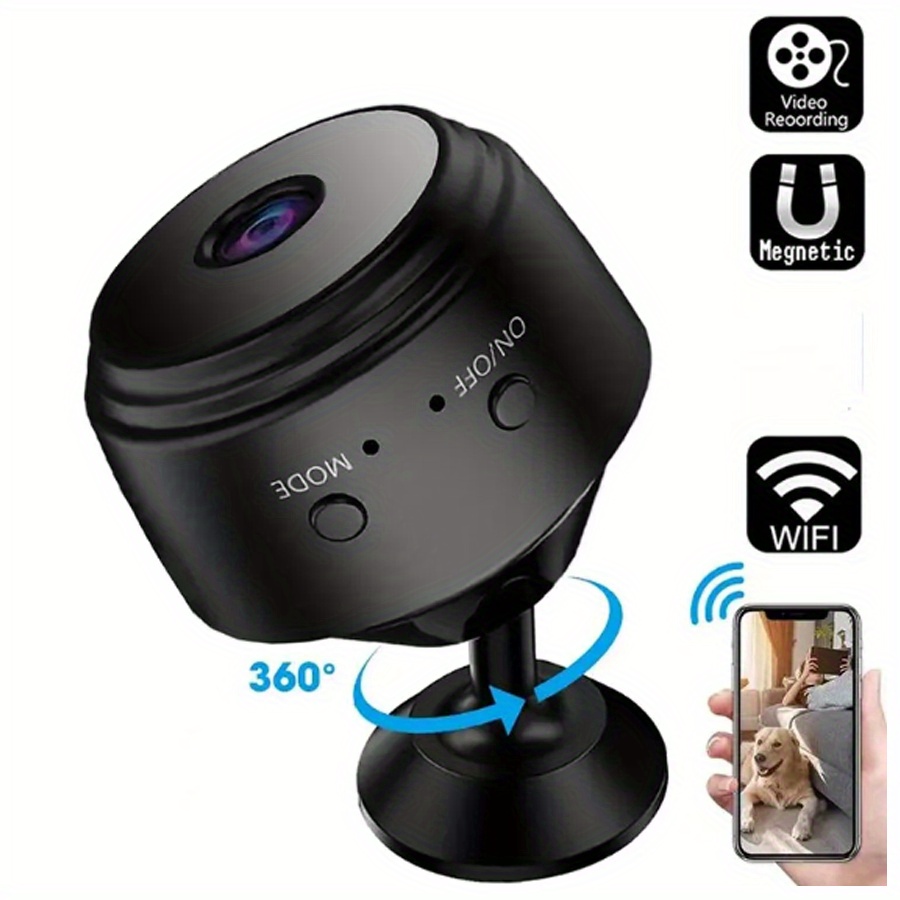 1pc   a9 wireless mini surveillance camera 480p wi fi   with magnetic abs back cover usb rechargeable 36v non waterproof for   vehicle monitoring details 3