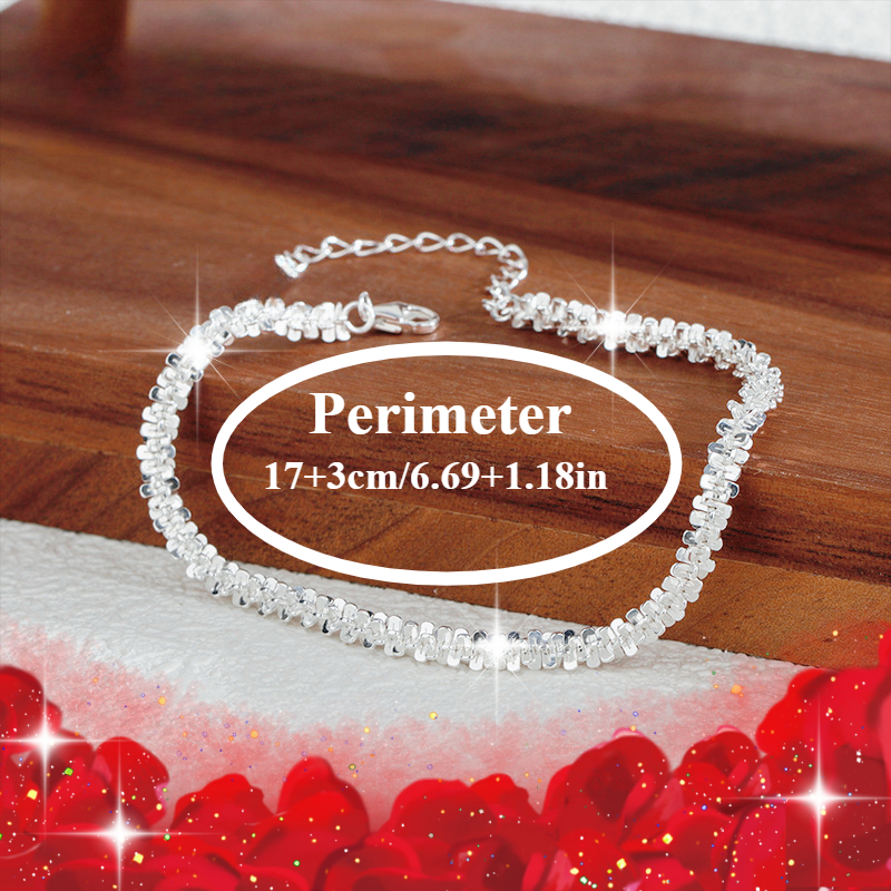 Sparkling 925 Sterling Silver Starry Bracelet, Lightweight