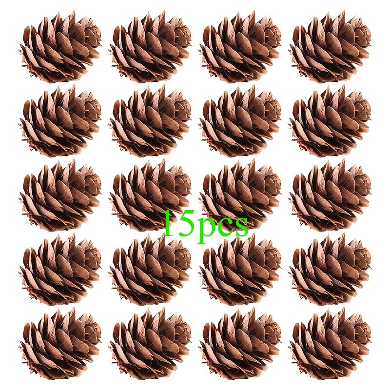 TEMU 15 stuks mini-dennenappels - Realistische bruine kunstsparrentakken en mini-dennenappels, geschikt voor kerst-, Thanksgiving-decoraties,