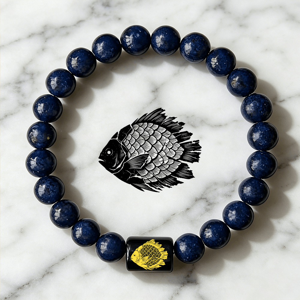 Beaded Fish Charm Bracelet, Ocean-Inspired Daily Wear