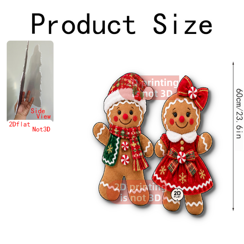 TEMU 2d Flat - 【2d Flat】 2d Flat - [2d Flat] 2d Flat Christmas Courtyard Decoration Ground Plug Set, Festive Style Gingerbread Man Themed Decorative