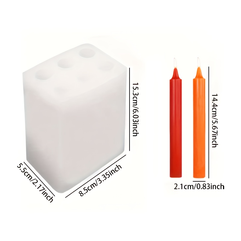 TEMU 1pc- Multifunctional Silicone Candle Mold- 6-cavity Long Cylinder Design, Ideal Diy Candle Making Tool, Perfect For Home Decoration And Holiday