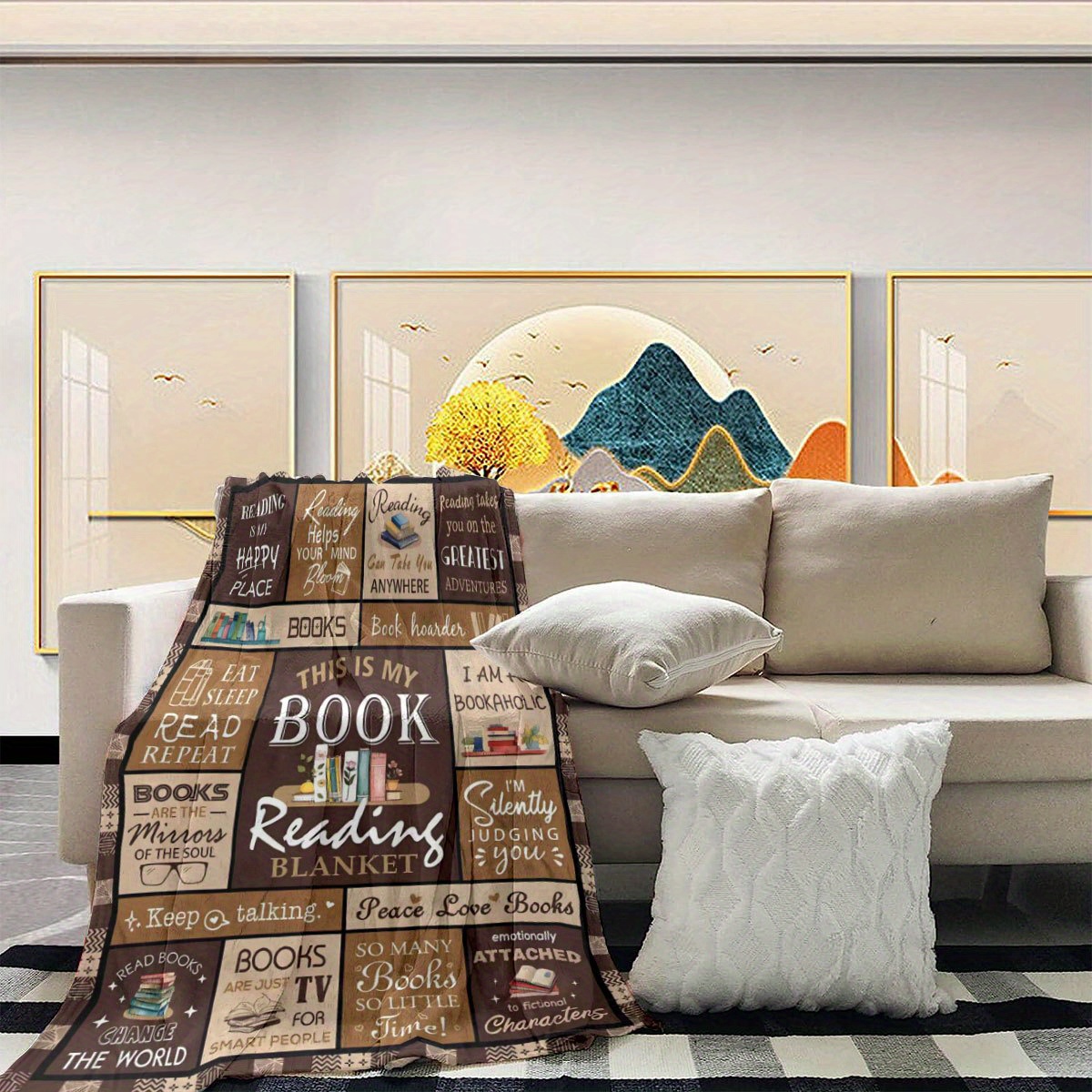 book cozy flannel blanket soft 100% polyester season Temu Ireland