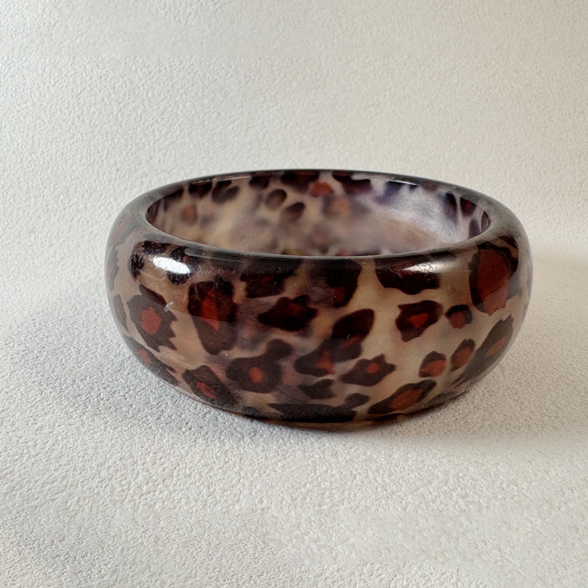 Retro Geometric Leopard Resin Bracelet, Unique Gift