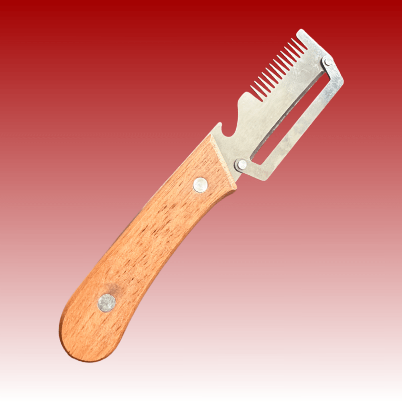 TEMU Heavy-duty Stainless Steel Peeler & Slicer Featuring A Wooden Handle And Thick Blade Design. Ideal For All Kinds Of Fruits, And Vegetables.