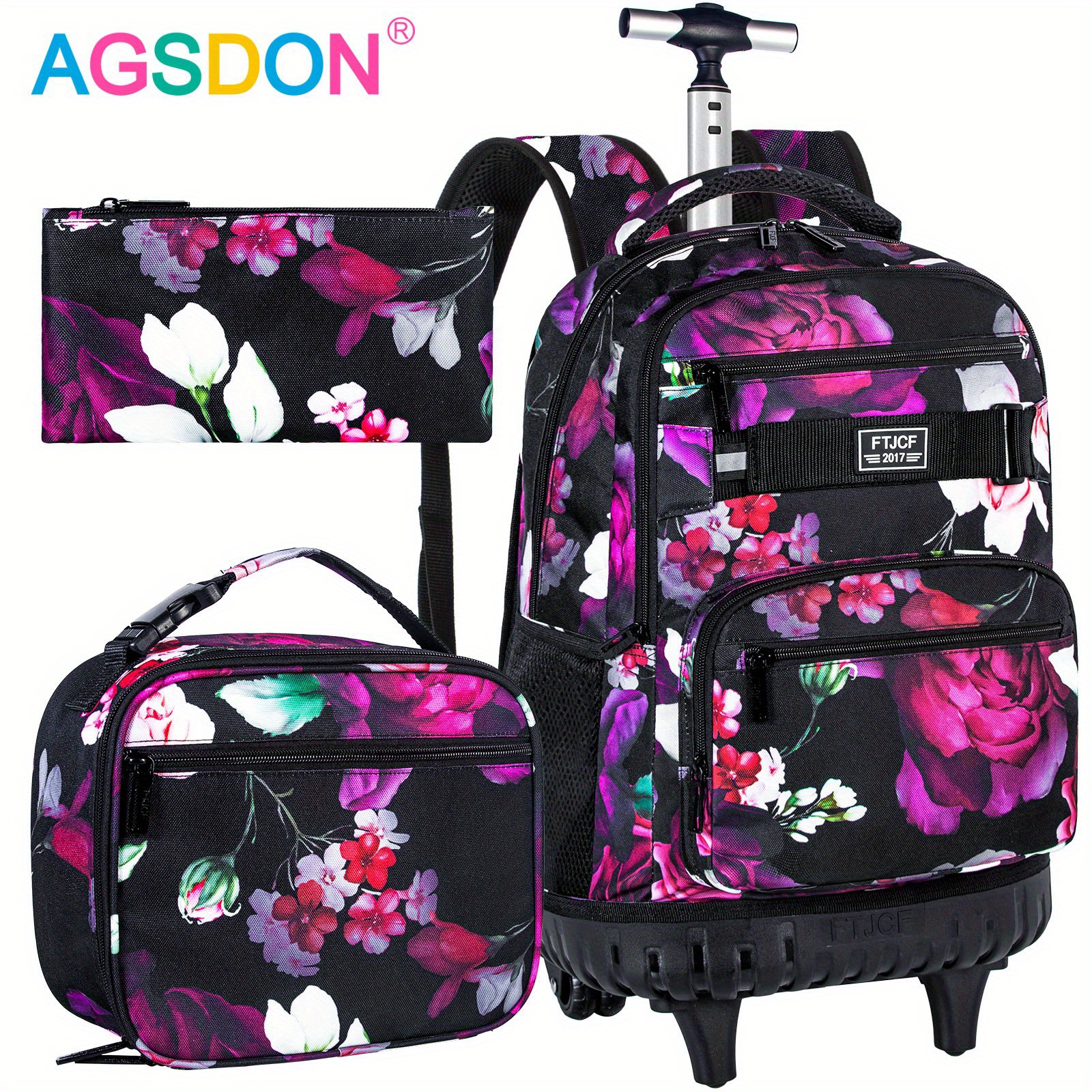 rolling backpack children girls vacation party lightweight Temu