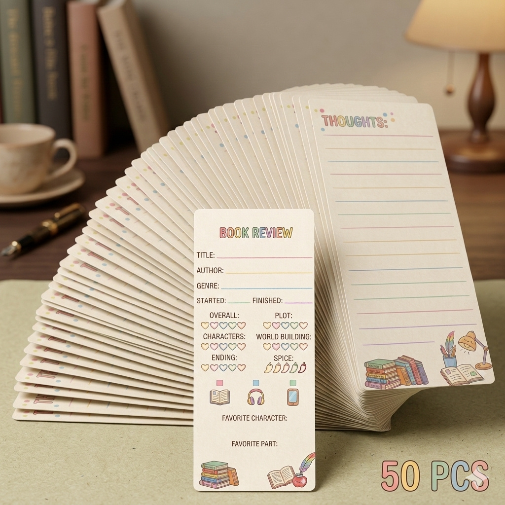 TEMU 20/50pcs Reading Note Bookmarks Made Of Thick Cardstock | Double-sided Reading Record Cards | Includes Plot And | Suitable For Book Lovers And
