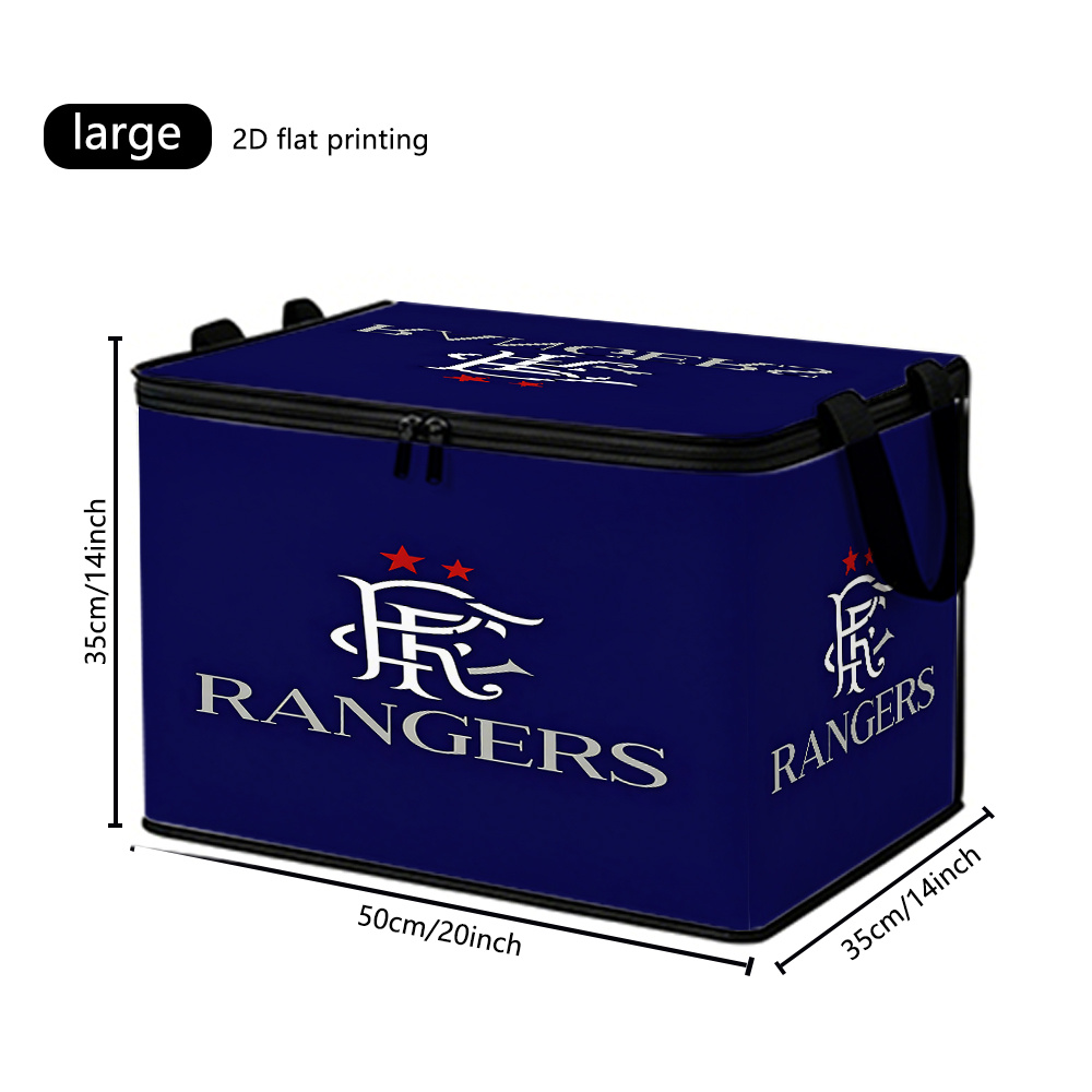 TEMU 1pc - Large Capacity Storage Box, With Bottom Rangers Letter Badge , Soft Fabric, Durable Zipper, Portable And Foldable Design, Suitable For