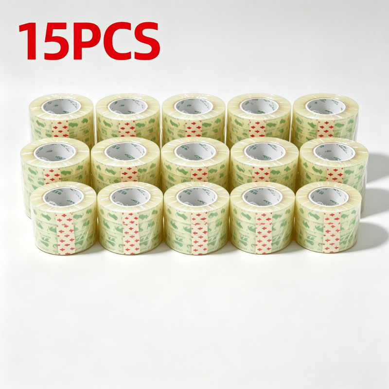 TEMU 15pcs(total Length 10629.92in) Of Transparent, Small-sized Office And Student Stationery Tape, Suitable For Sealing Paper And Binding Documents,
