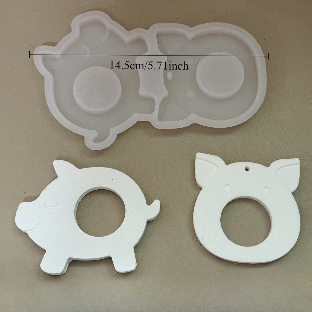 -one Piglet Figurine Silicone Mold, Plaster And Epoxy Resin Mold For Diy Crafts