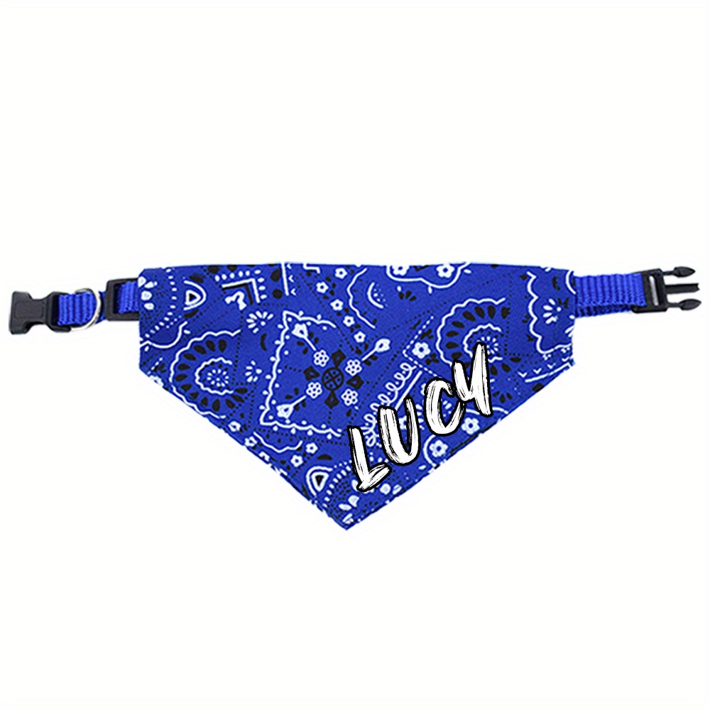 Customizable Adjustable Dog Bandana, Personalized Pet Saliva Towel & Collar