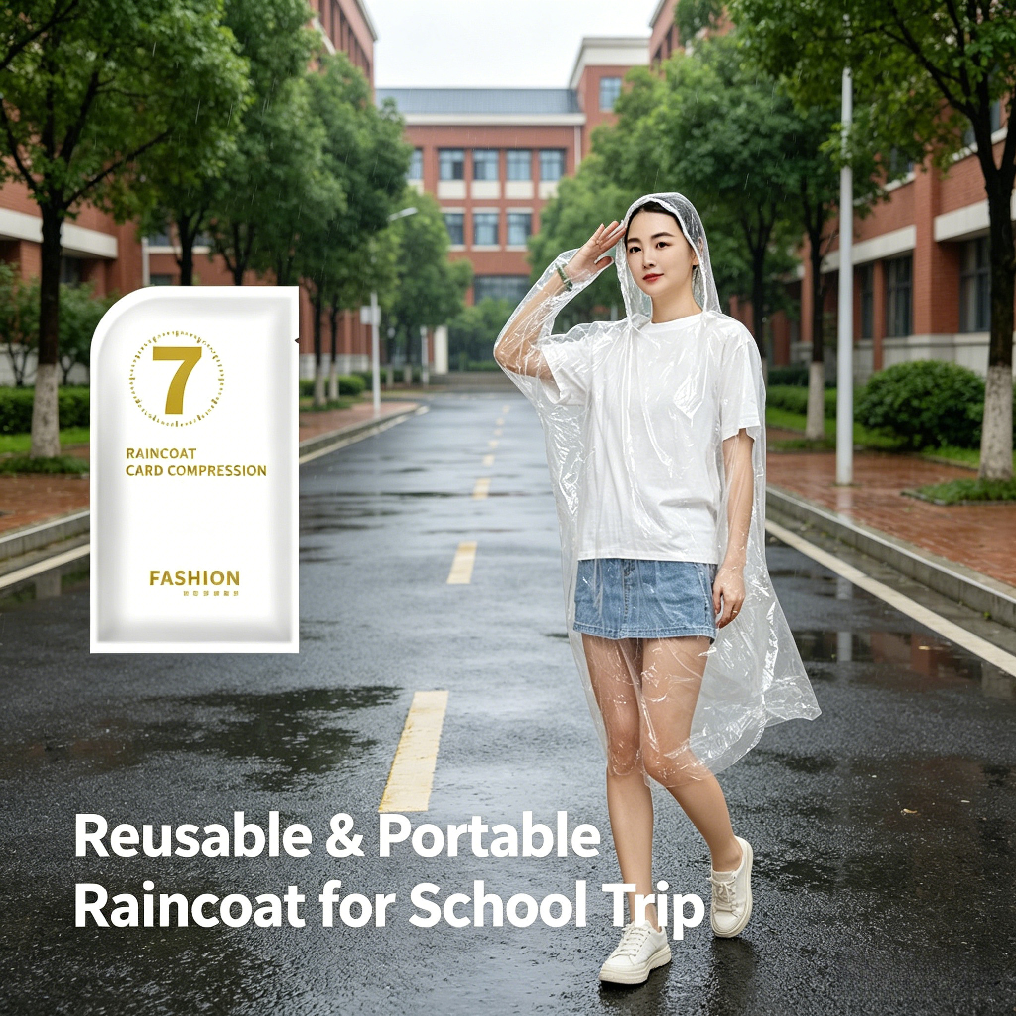TEMU 3pcs Reusable Portable Ponchos, Rain Gear For Travel And Rafting, Compact And Lightweight, Ideal For Camping And , , Thickened Adult Ponchos