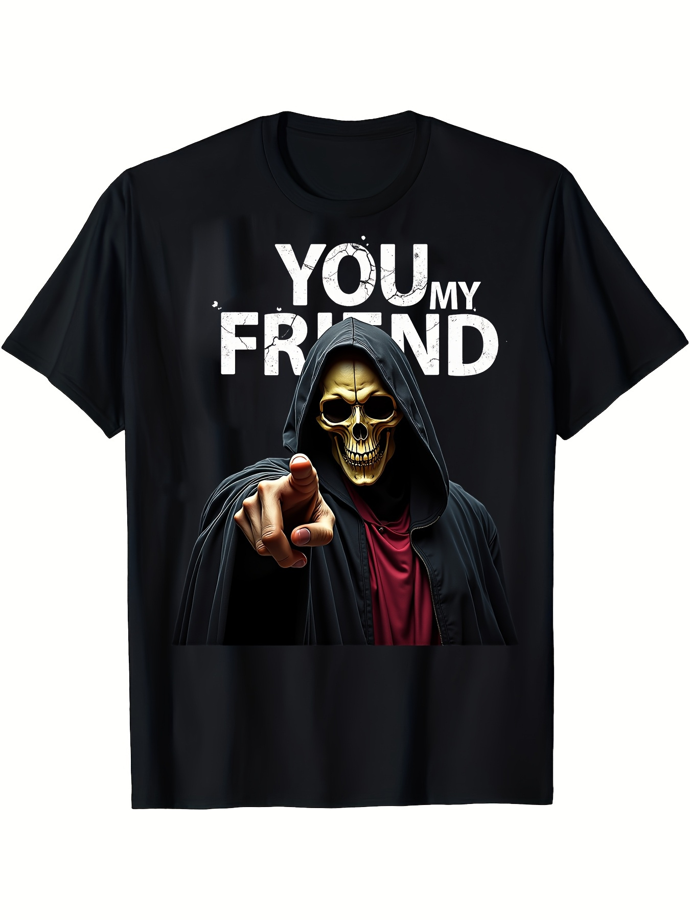 Camiseta de algodón para toda temporada con estampado de nube de palabras por una cara, cuello redondo y manga corta