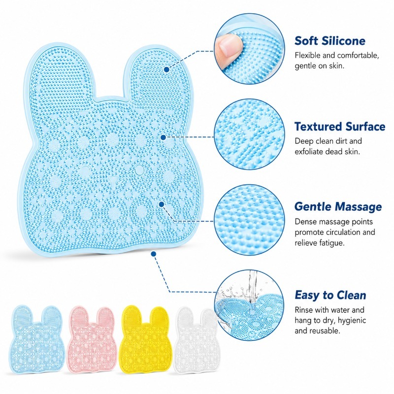 Bathroom Massage Mat - Non-Slip Foot and Back Scrub Mat