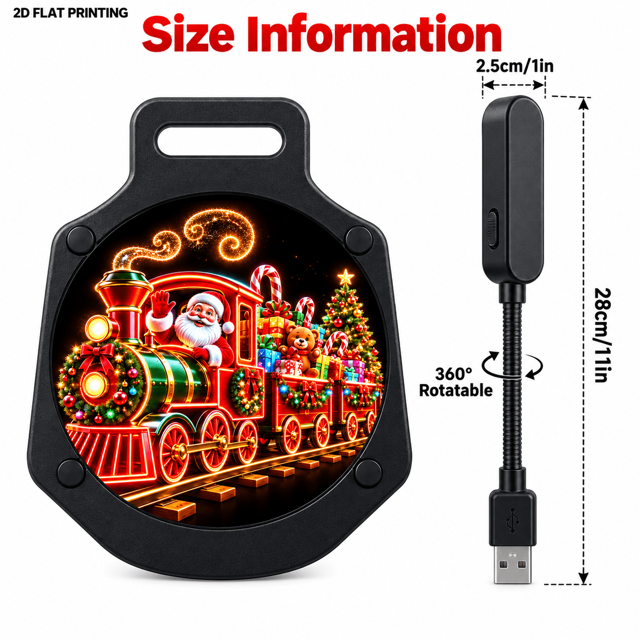 TEMU 1pc, Usb Plug And Play Projector Lamp (10.83in X 0.98in), Christmas Train With Gifts, Christmas Home Decor, Train Wall Art, Festive Projection