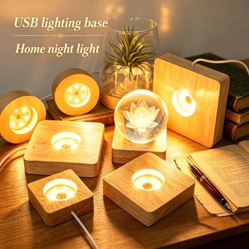 1pc usb illuminated base lamp light glowing shelf lamp home night decor bedroom living room desk luminous gift office party wedding graduation season thanksgiving christmas