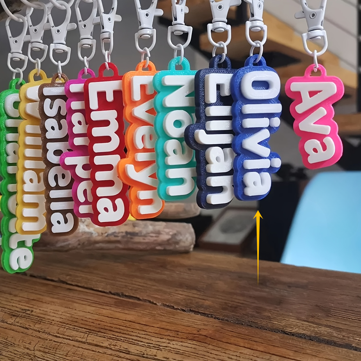 Po personaliziran 3D natisnjen obesek za ključe z imenom, obroček za ključe, nahrbtnik, za steklenico , torba za kosilo, darilo za rojstnodnevno