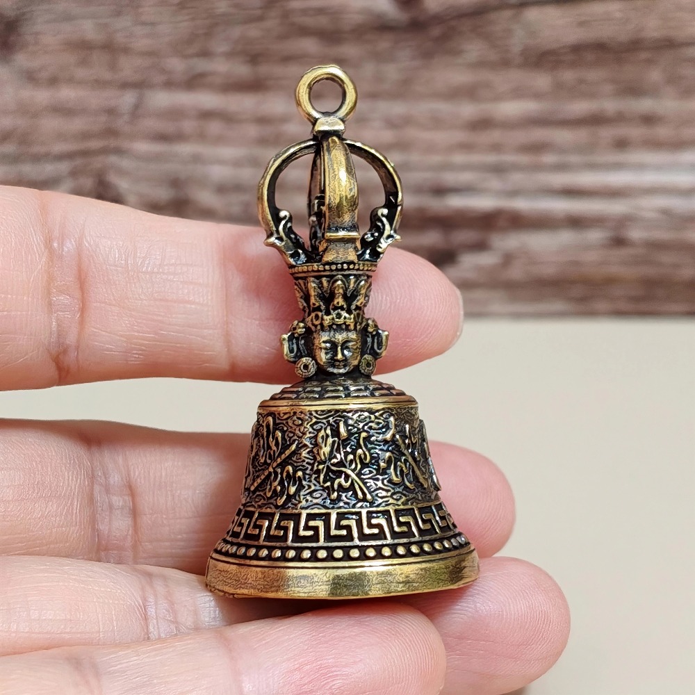 TEMU Ornamento a campana in ottone con motivo a vintage, decorazione da appendere, artigianato vintage per , regalo da scrivania per le festivit� di