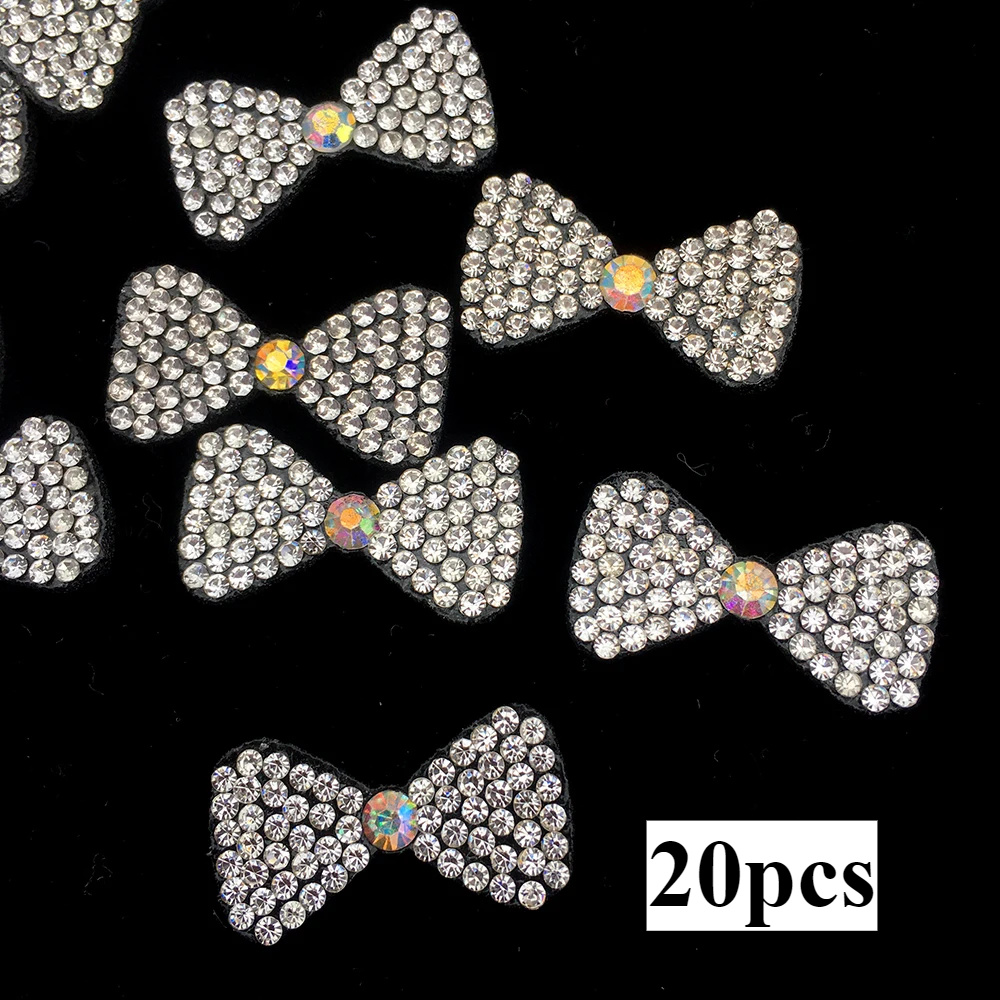 TEMU 20 pièces Patchs Nœuds Strass pour Accessoires DIY Décoration de Vêtements, Chaussures et Sacs