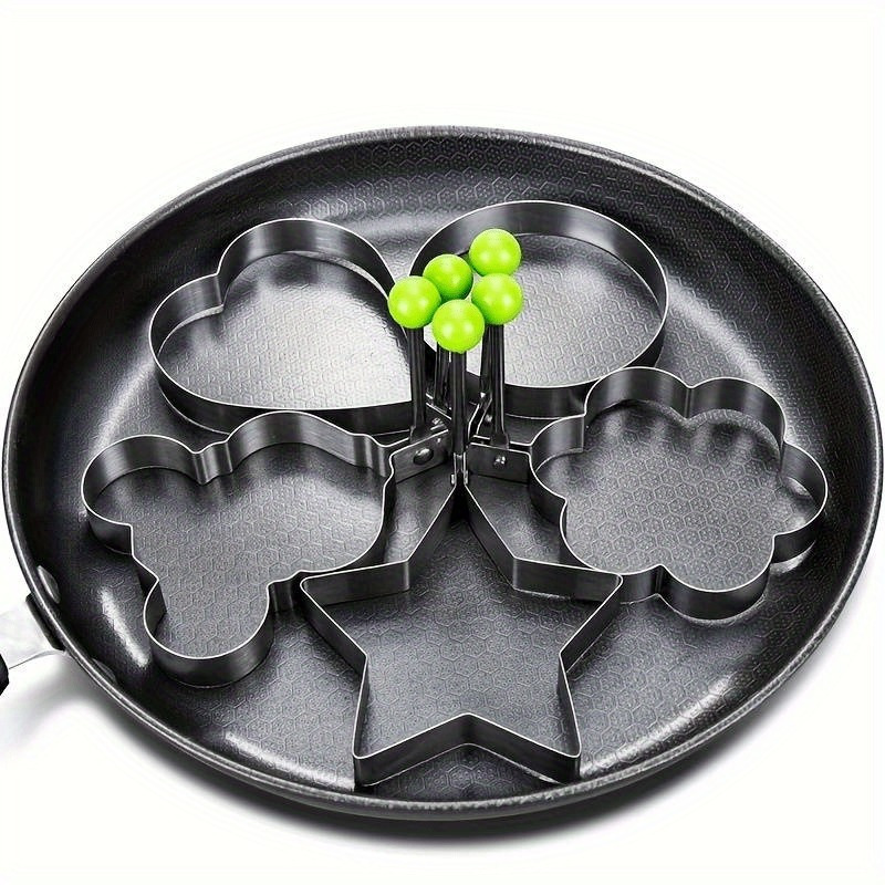 2pcs Set Random Style Egg Molds - Non-Stick Stainless Steel, Heart... product image 4
