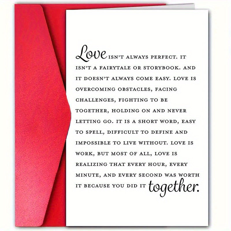 TEMU 1pc, A Unique Valentine's Day Card With An Envelope (12cm*18cm), Ideal For Valentine's And Anniversaries, Suitable For, Husbands, Wives,, And, A Greeting Card For Valentine's Day