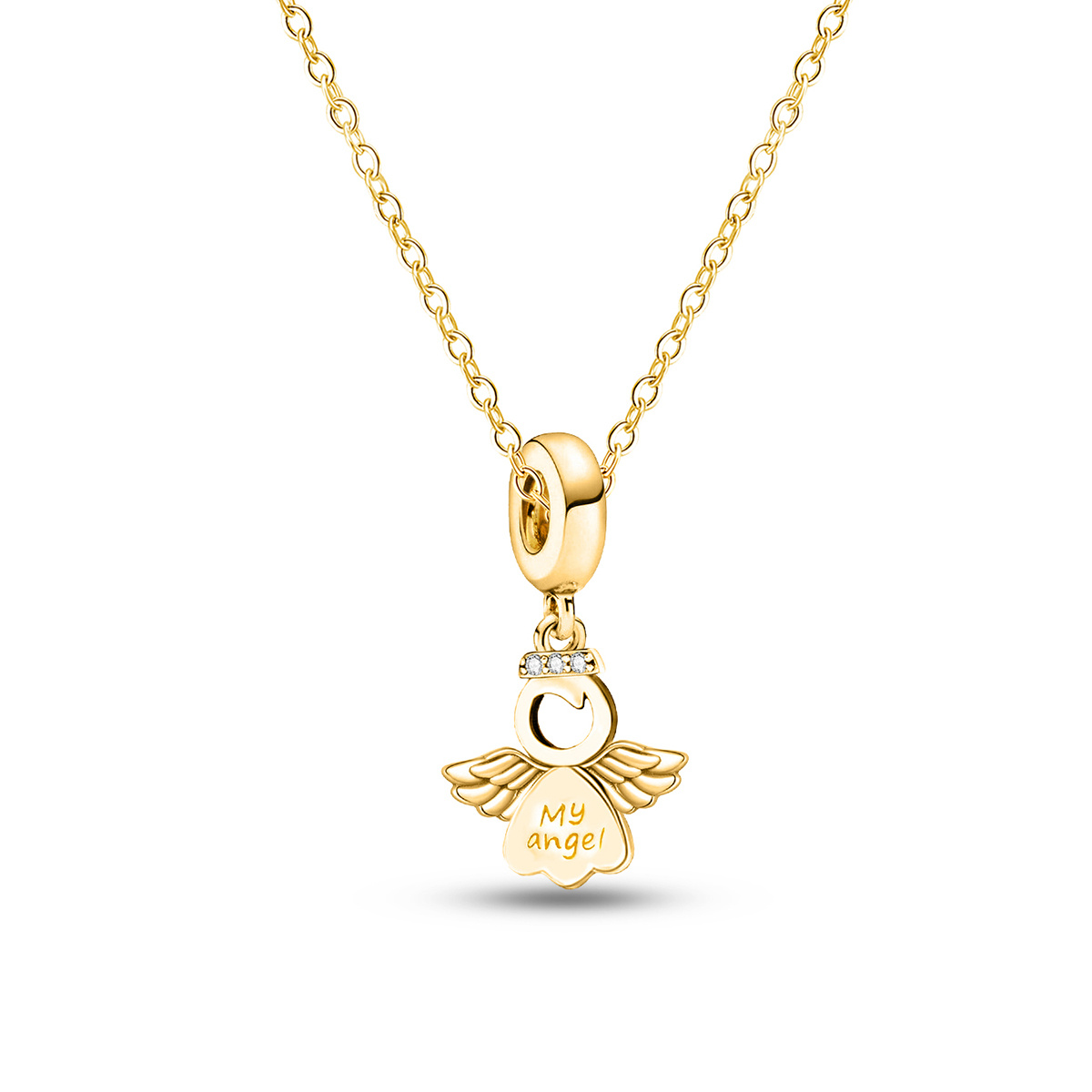 Women's 925 Silver Plated Angel Pendant Necklace