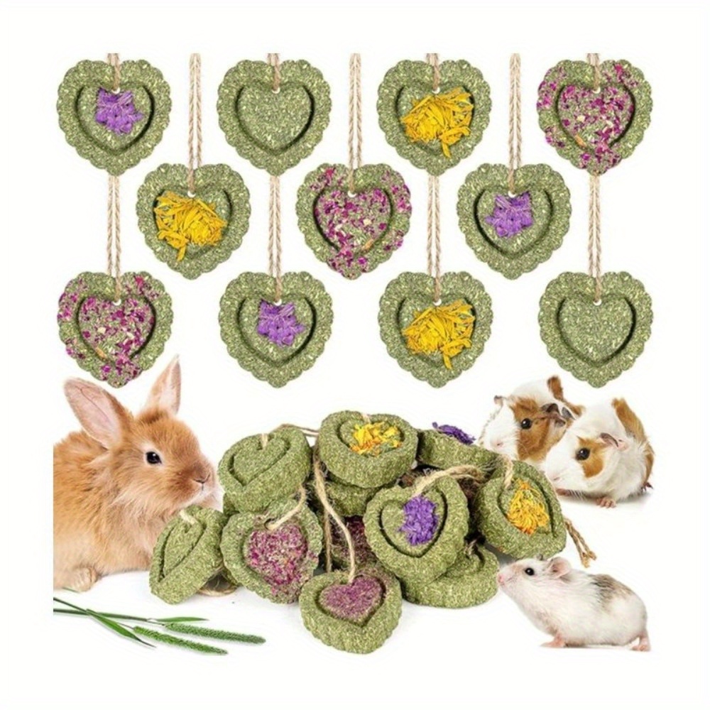 TEMU Rabbit Timothy Hay Toys, Natural Bunny Molar Treats, Herbal Chew Toys For Small Animal Teeth, Rats, , Guinea Hamster