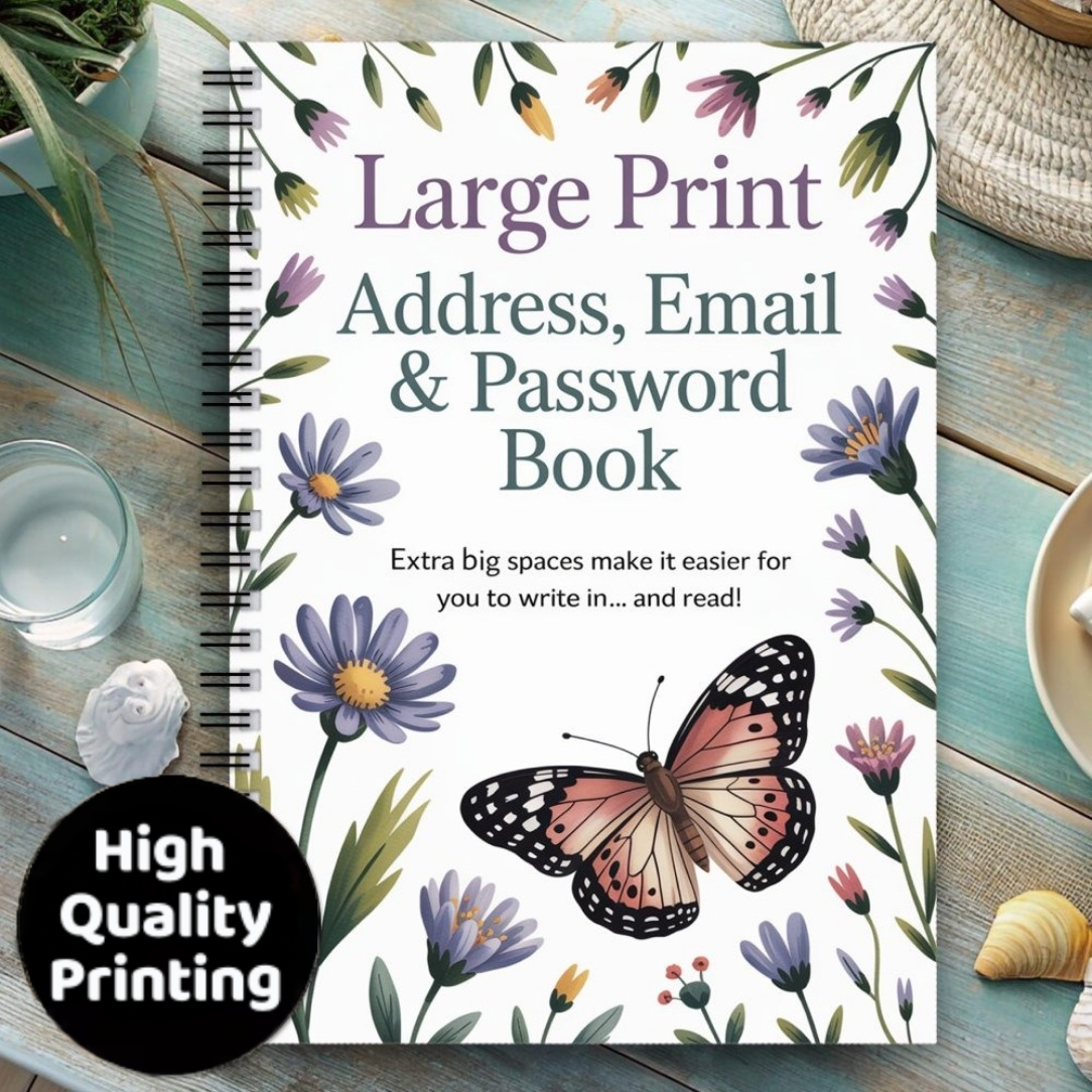 TEMU 1pc Password Organizer And Spiral-bound Password Notebook - Password Log Book With Secure Password Storage, Elegant In Purple/blue/green///beige