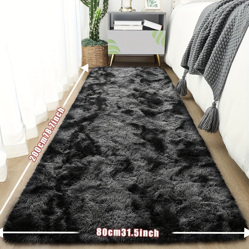 TEMU 1pc Tie-dye Plush Fluffy Mat, , Absorbent, Non-slip, Suitable For Living Room And Bedroom Areas, Home Decor