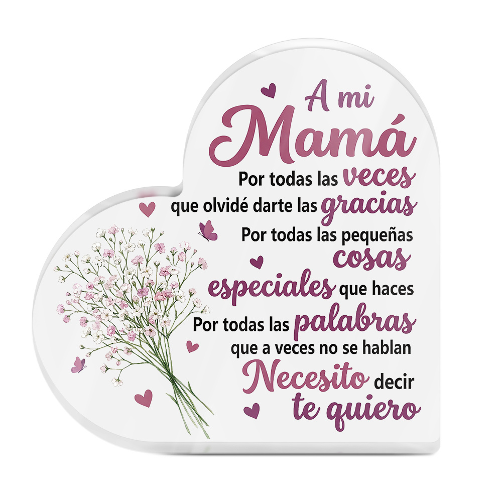 TEMU 2D , 1pc PUTUO DECOR Letrero Acrílico Vertical de "A Mi " - Decoración de Pared/Mesa con en Español, Adecuado para , , , Pascua, Ramadán, Mardi