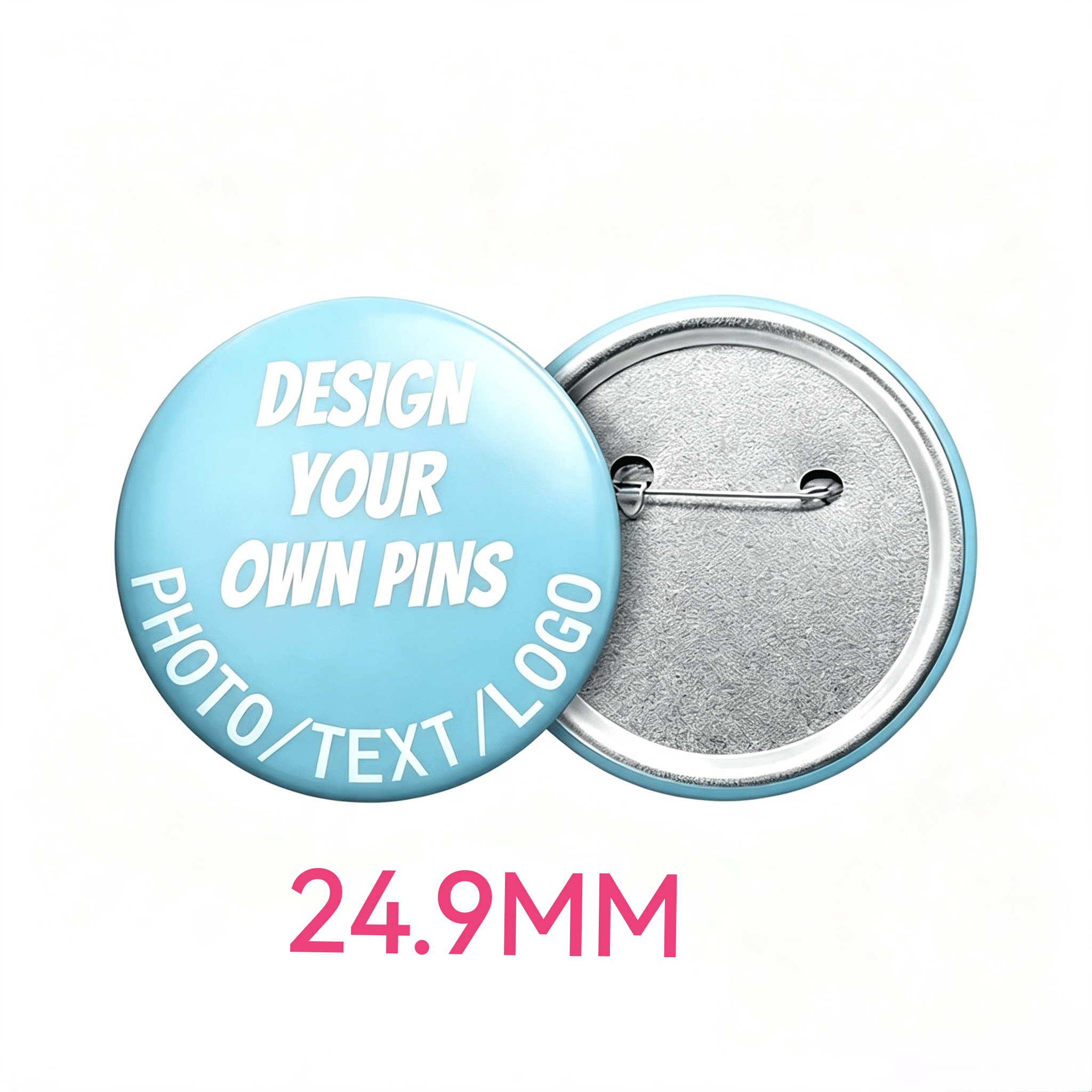 TEMU 100pcs Box Of Custom Brooches And Badges, Various Sizes, Customizable According To Your Pattern And Design, Suitable For Birthday Parties,