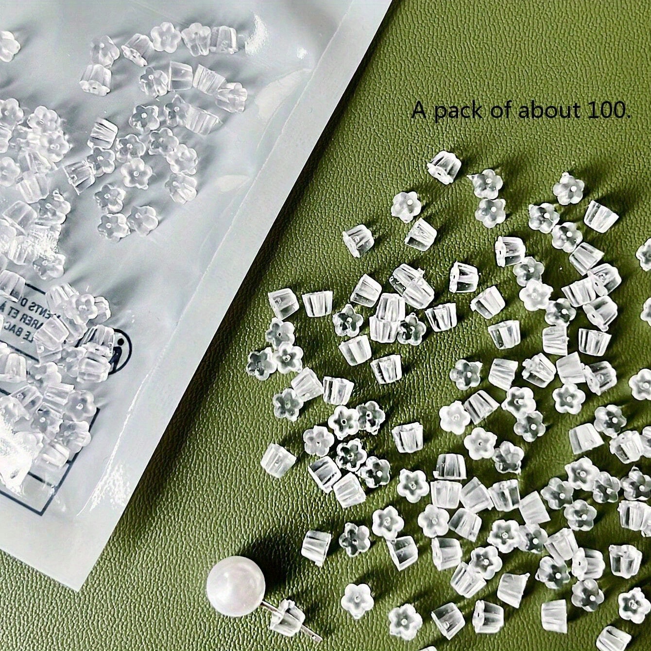 Sexy Women's Flower Shaped Ear Plugs - Transparent Plastic, Stylish Accessory