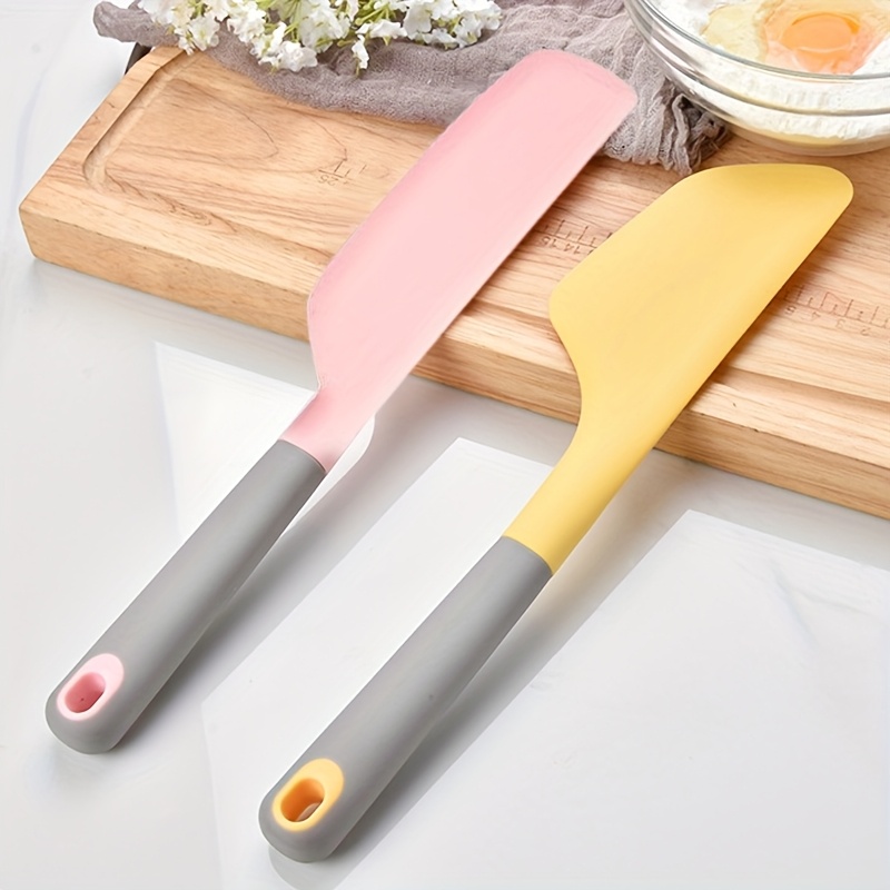 TEMU 2pcs Large Silicone Spatula- Non Stick, Heat-resistant Kitchen Scraper, Kitchen Supplies, Kitchen Accessories, Christmas Gift, Suitable For