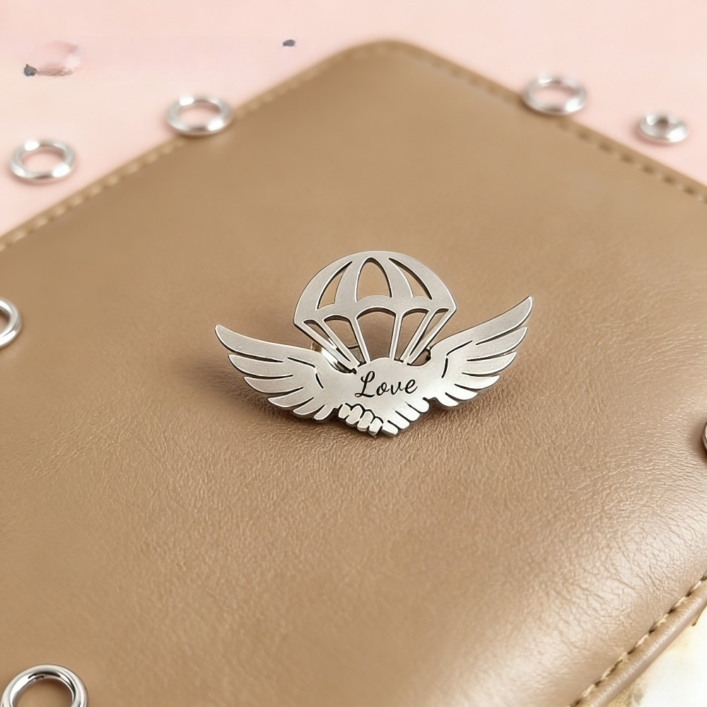 TEMU Broche de ala de con paracaídas con personalizado, diseñado única y exclusivamente, broche - una opción ideal para asistir a ceremonias de