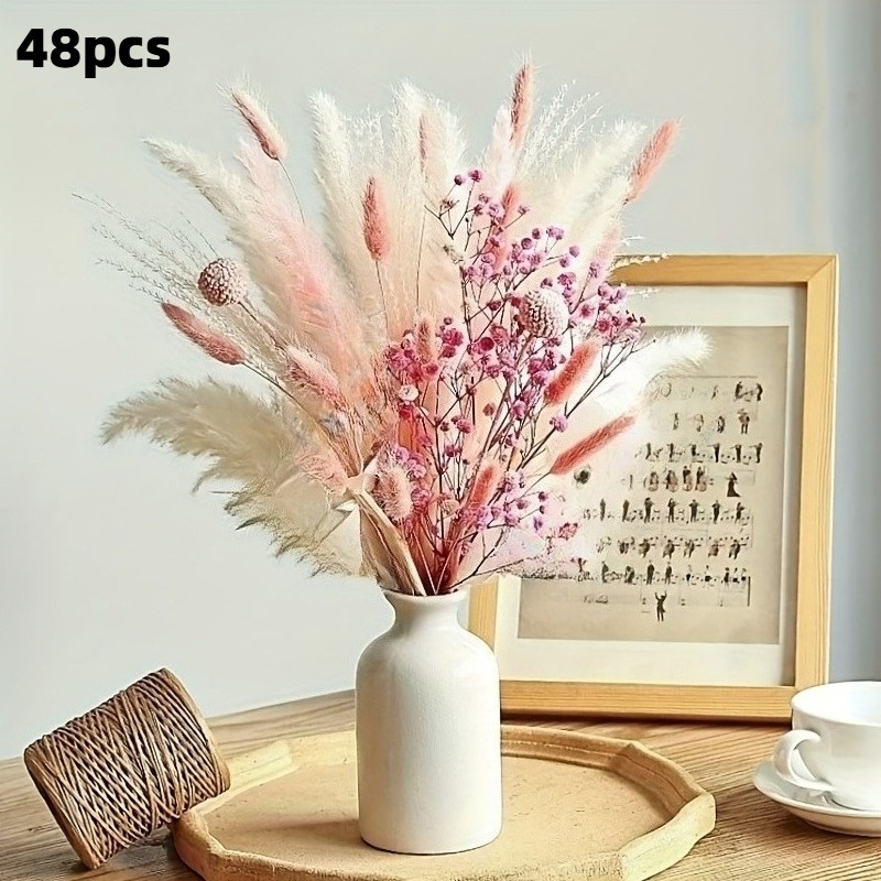 E-shop 48 Stück künstliche rosa Blumensträuße im Bohemian-Stil | Kunstblumen für Heimdekoration, Hochzeiten, Partys, Gartendekoration im Freien