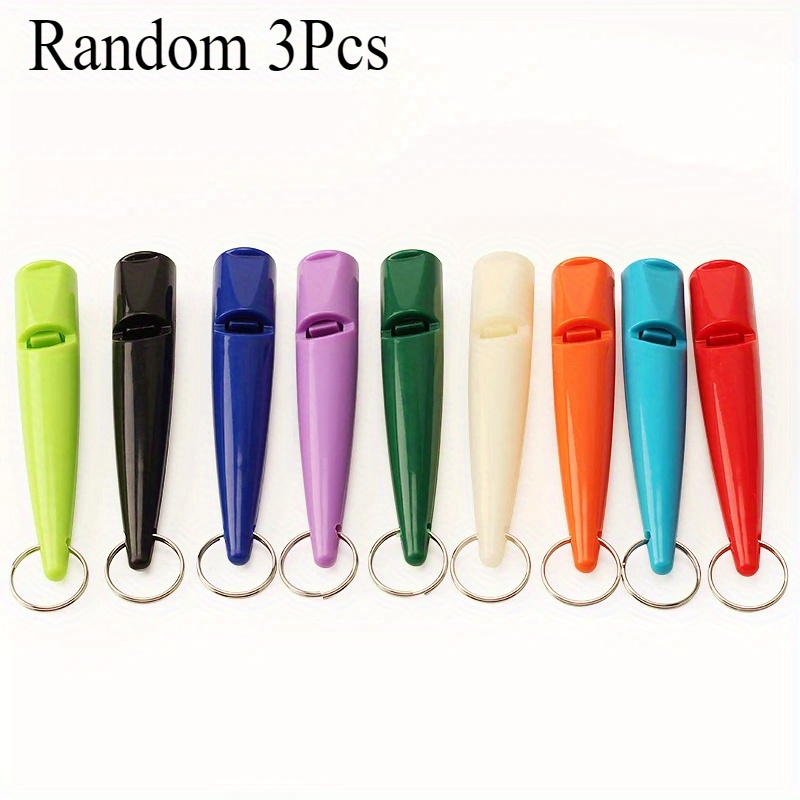 Random 3pcs Plastic , Training Whistle For Dogs, Stop Barking Whistle With Keychain - Suitable For Pets