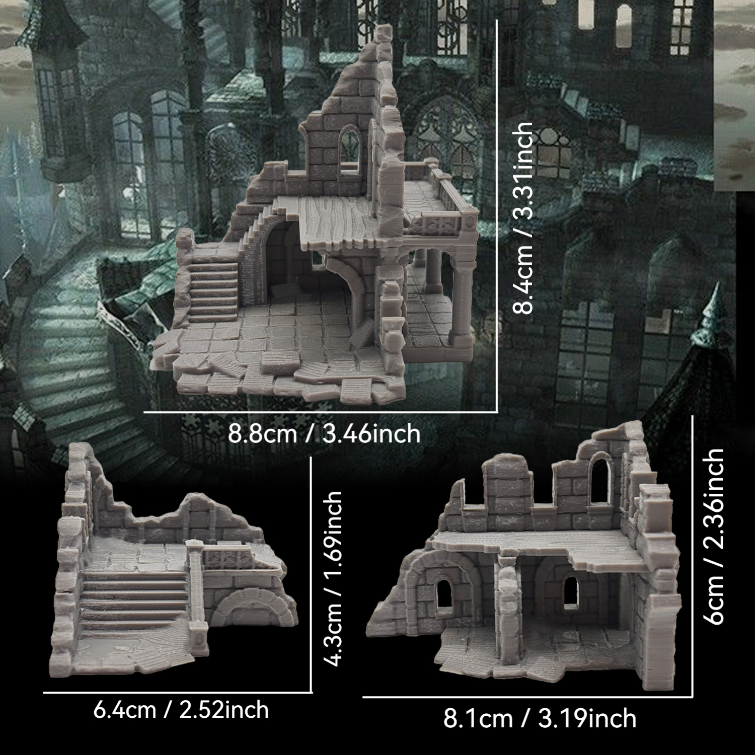 TEMU 3 pezzi, con in , in miniatura per TTRPG, per aggiunte da tavolo per miniature RPG, Scene di TTRPG per giochi di strategia, da tavolo, giochi da