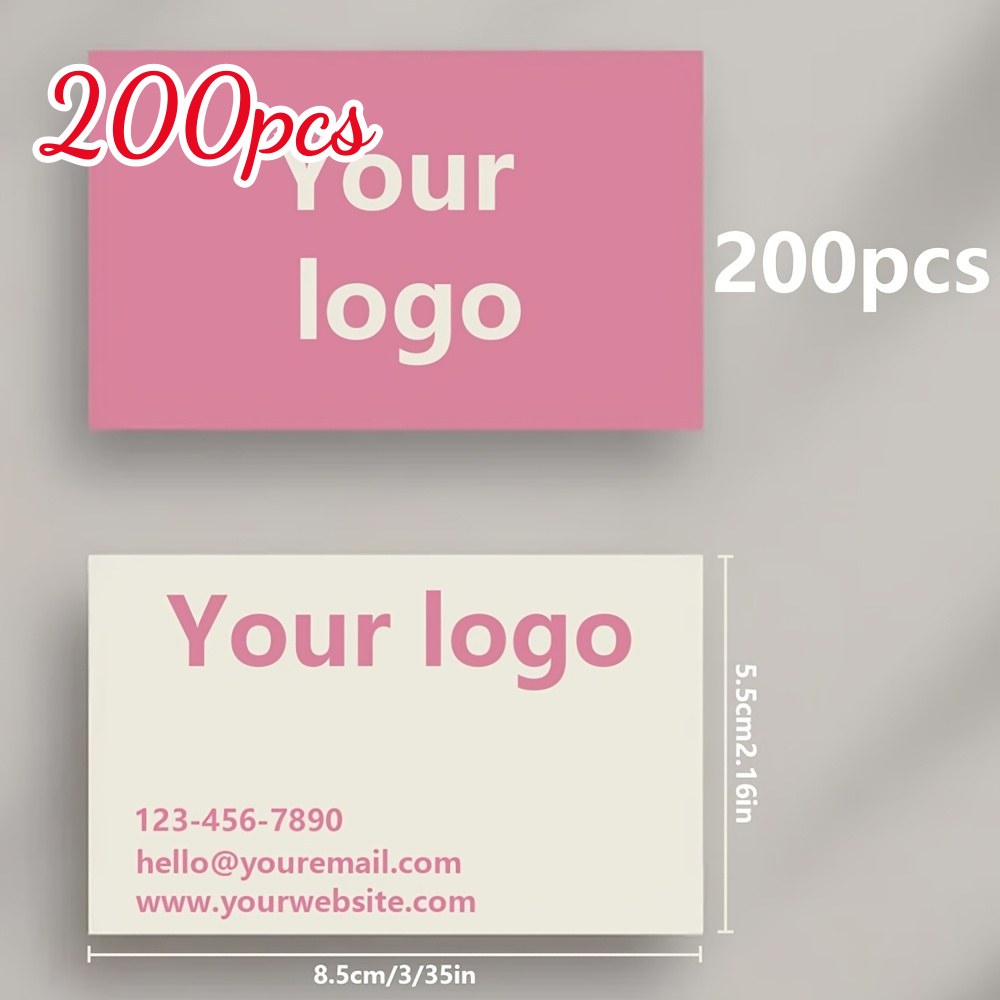 TEMU Custom Easy Rounded Corner Business Cards, Double-sided Business Cards, Surface, Support Logo Text , Suitable For Corporate Events And