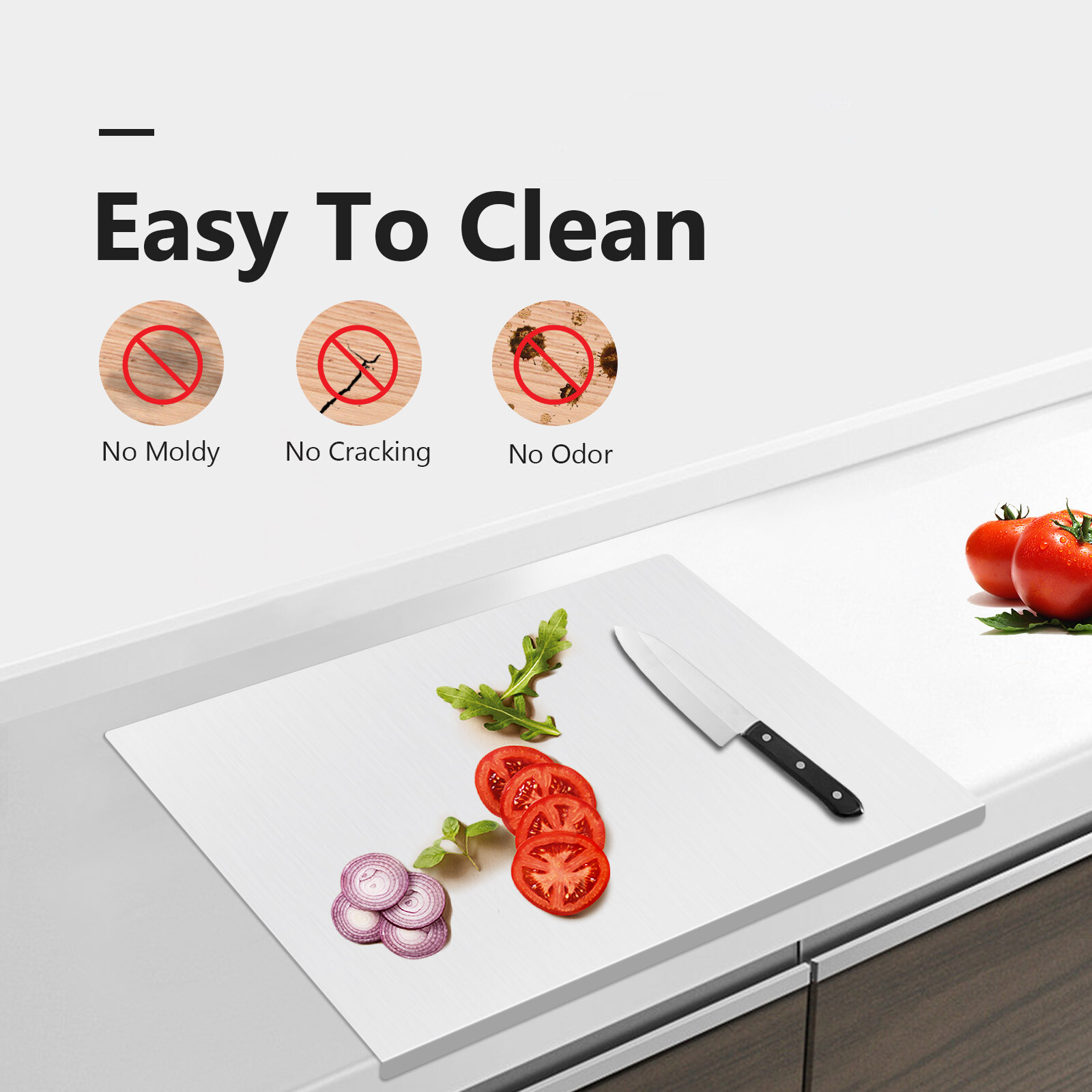 TEMU Stainless Steel Chopping Cutting Board Counter Top Protector W/ Front