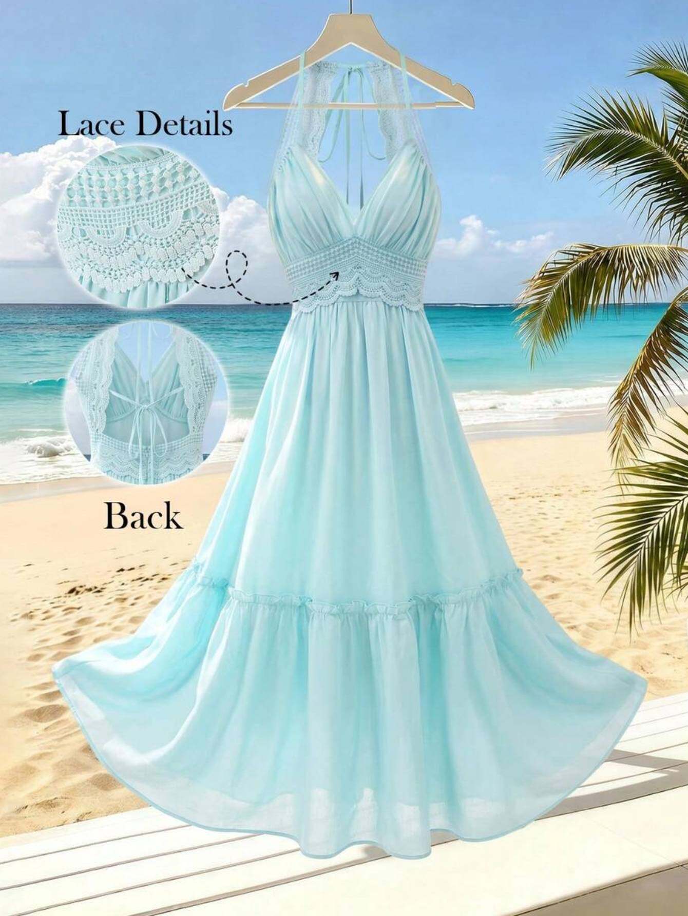 womens blue dresses sold on Temu United States