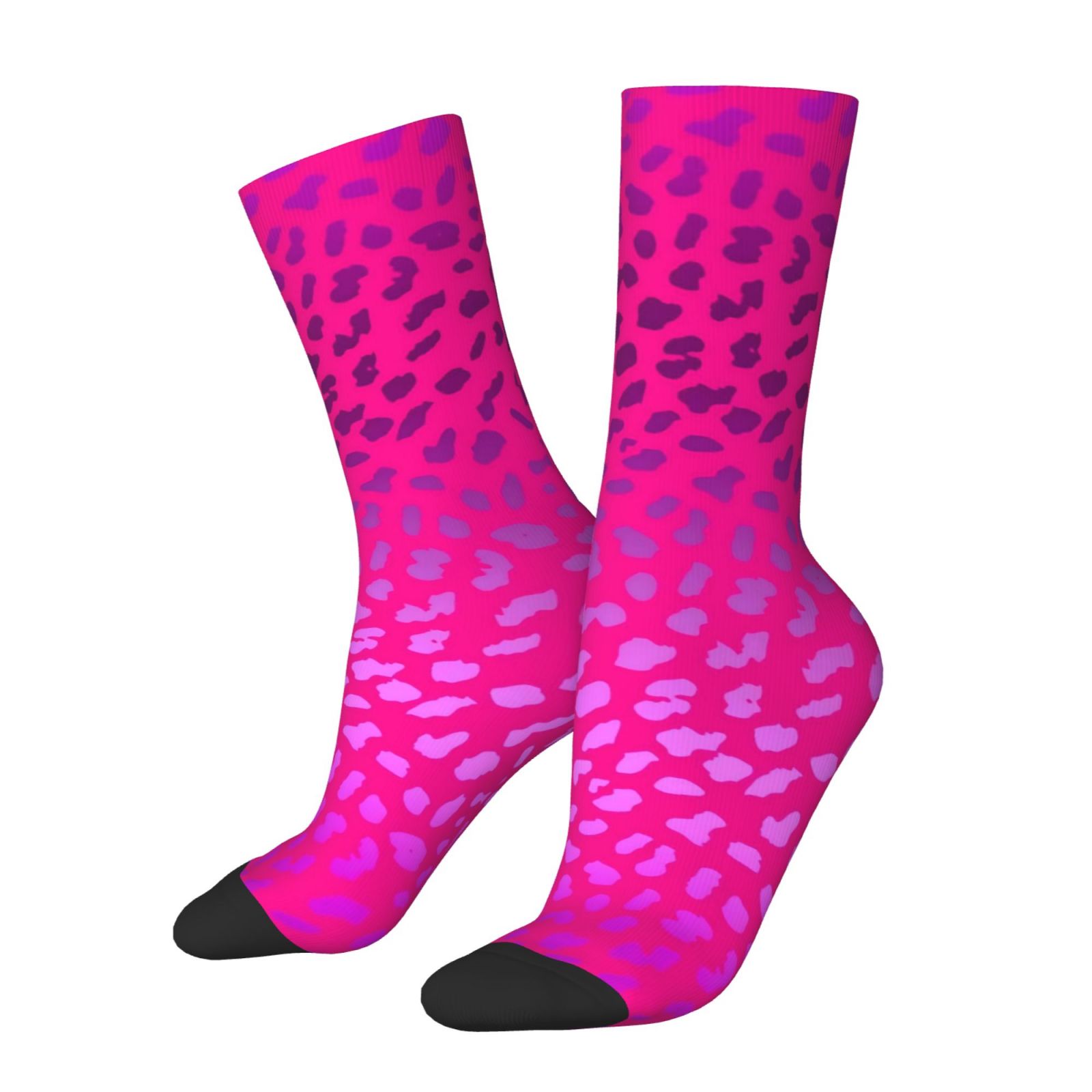 E-shop 1 Paar Unisex Outdoor Socken, Halloween Leopardenmuster Mid-Calf Socken, Maschinenwaschbar, Geeignet für Outdoor-Enthusiasten, Bequem und